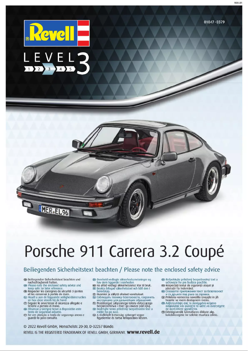 Page n°1 - Manuel utilisateur Revell Porsche 911 Carrera 3.2 Coupe