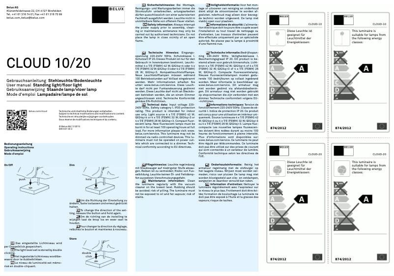 Image de la première page du manuel de l'appareil CLOUD 20