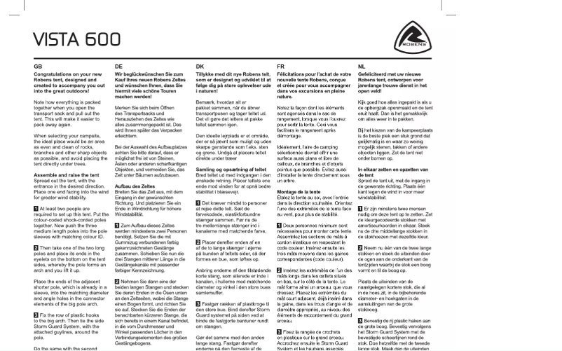 Page n°1 - Manuel utilisateur Robens Vista 600