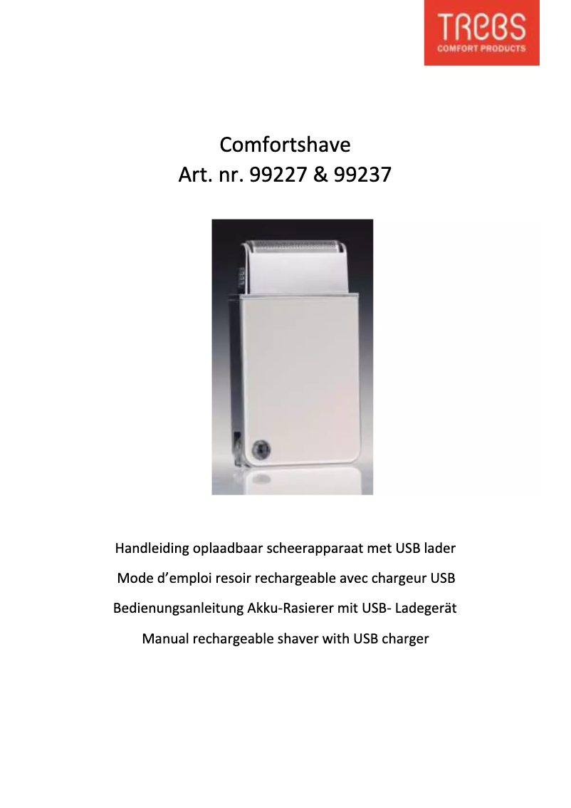 Image de la première page du manuel de l'appareil Comfortshave 99237