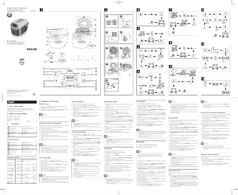 Image de la première page du manuel de l'appareil Avance Collection HD3197