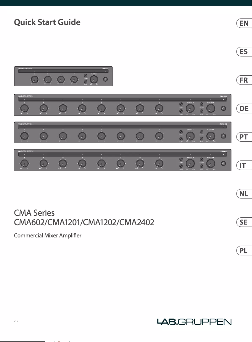 Page n°1 - Manuel utilisateur Lab Gruppen CMA1202