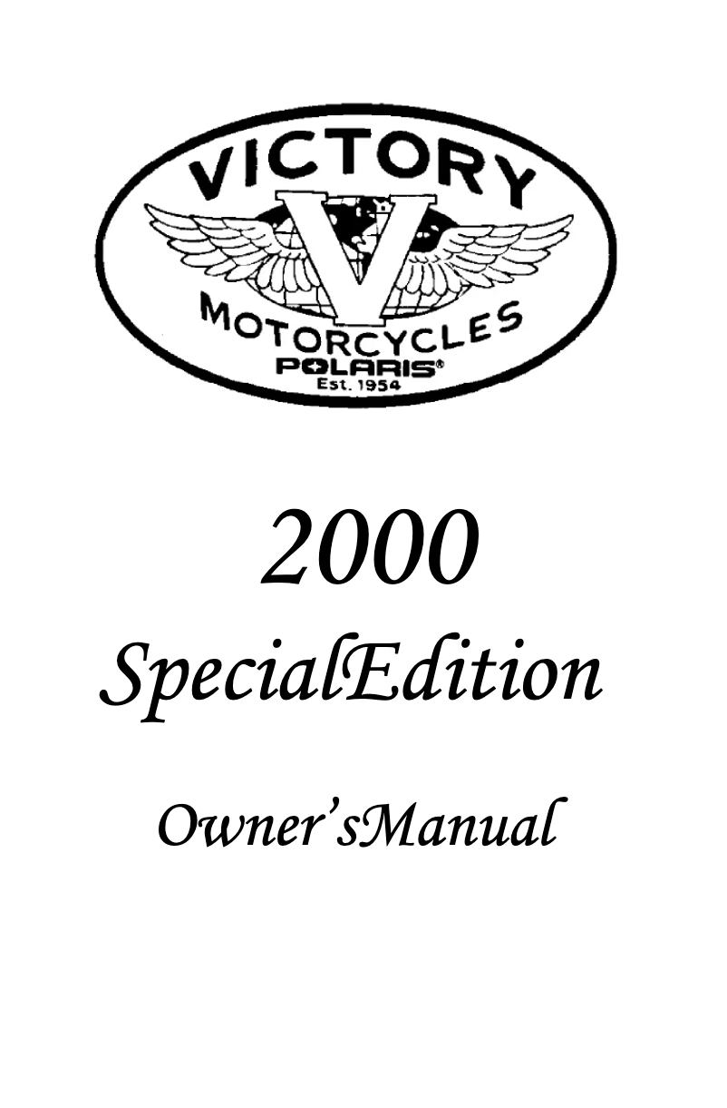 Page n°1 - Manuel utilisateur Victory Special Edition (2000)