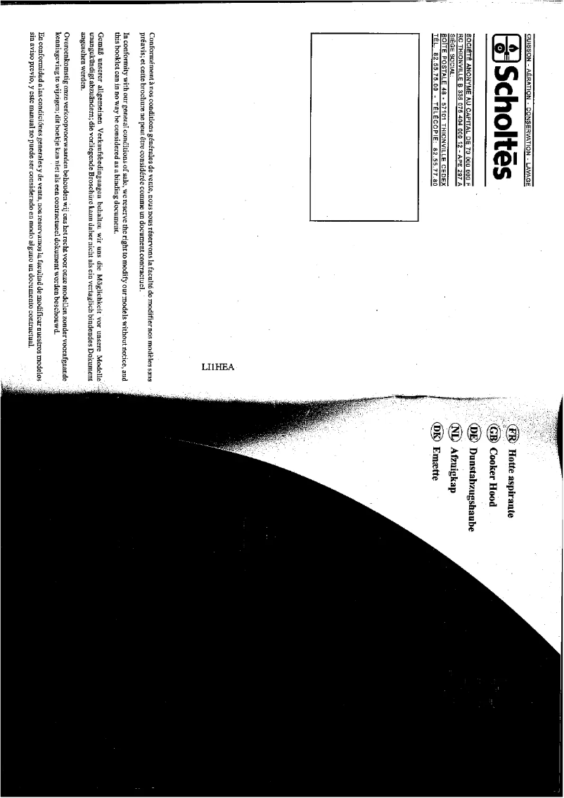 Page 1 de la notice Manuel utilisateur Scholtès HT 59