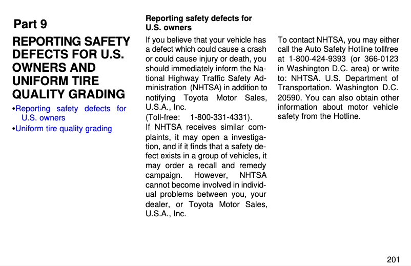 Page 1 de la notice Instructions de sécurité Toyota Supra (1997)
