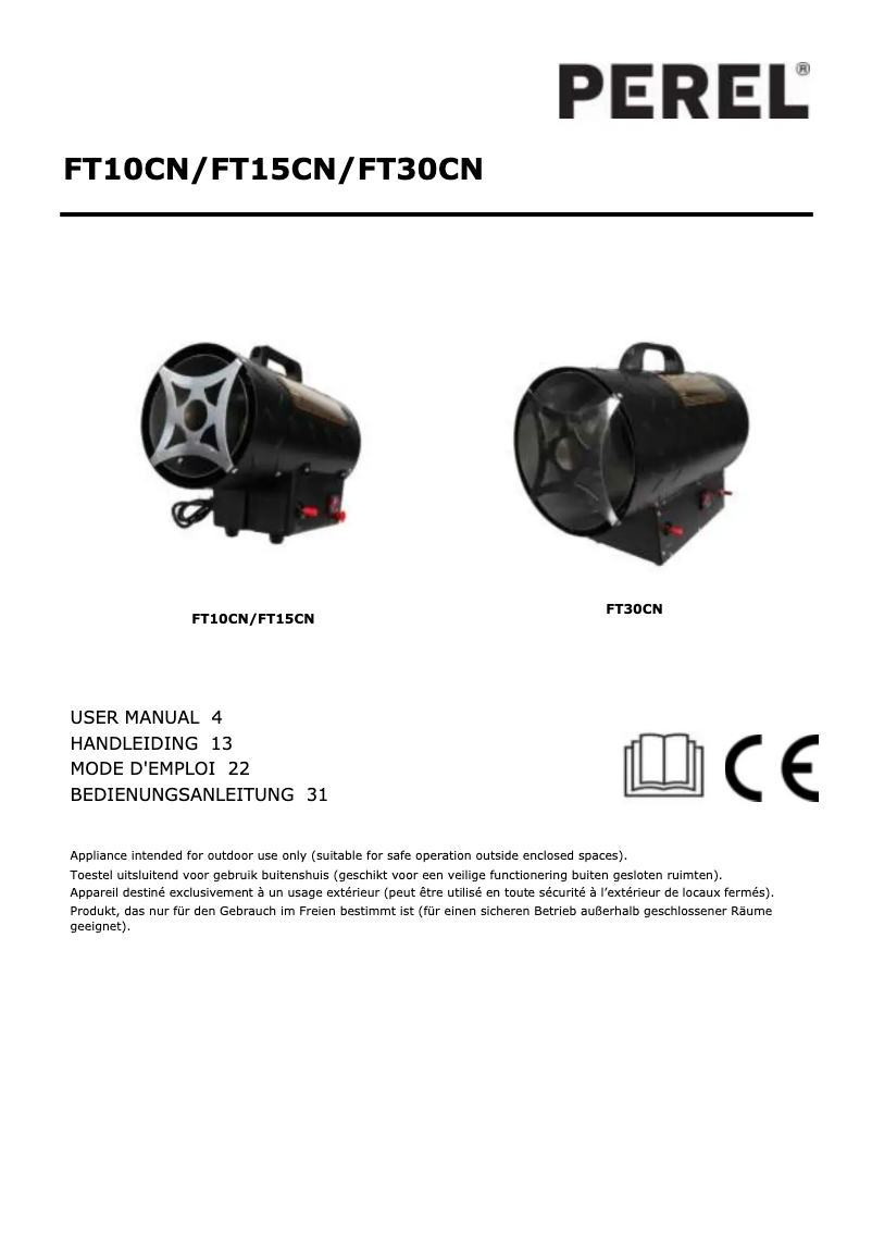 Page 1 de la notice Manuel utilisateur Perel FT10CN