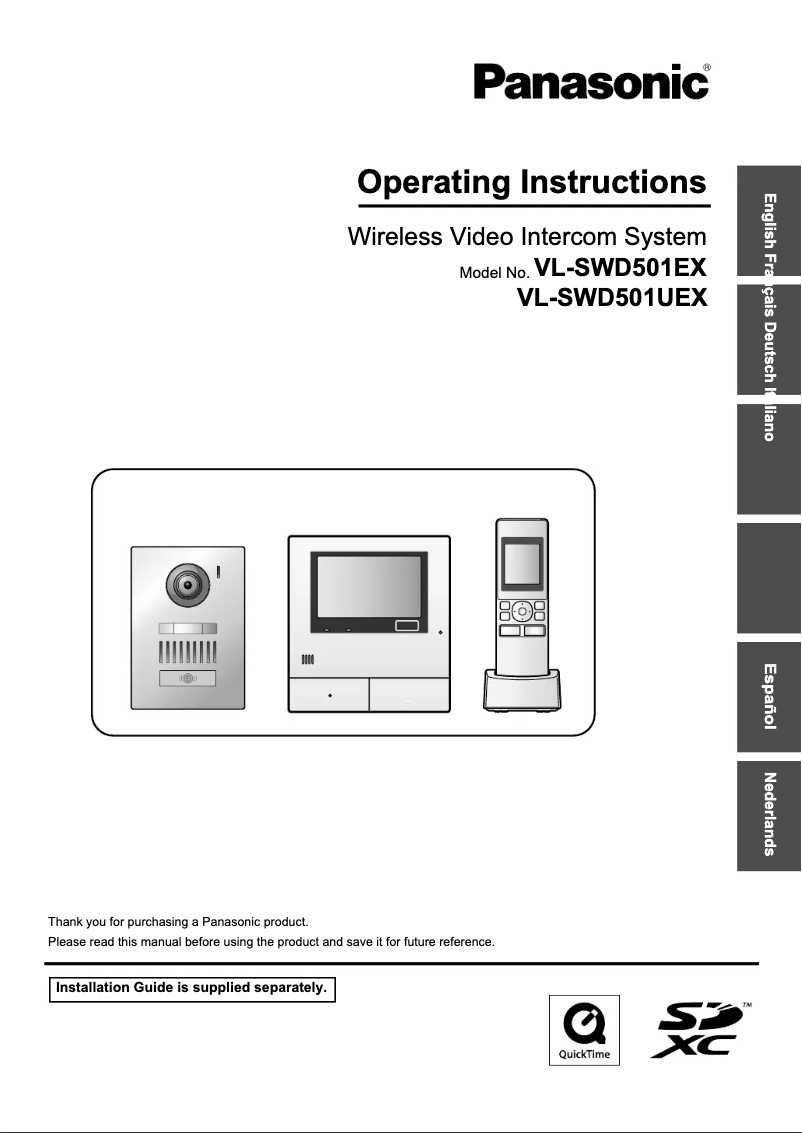 Page n°1 - Manuel utilisateur Panasonic VL-SWD501