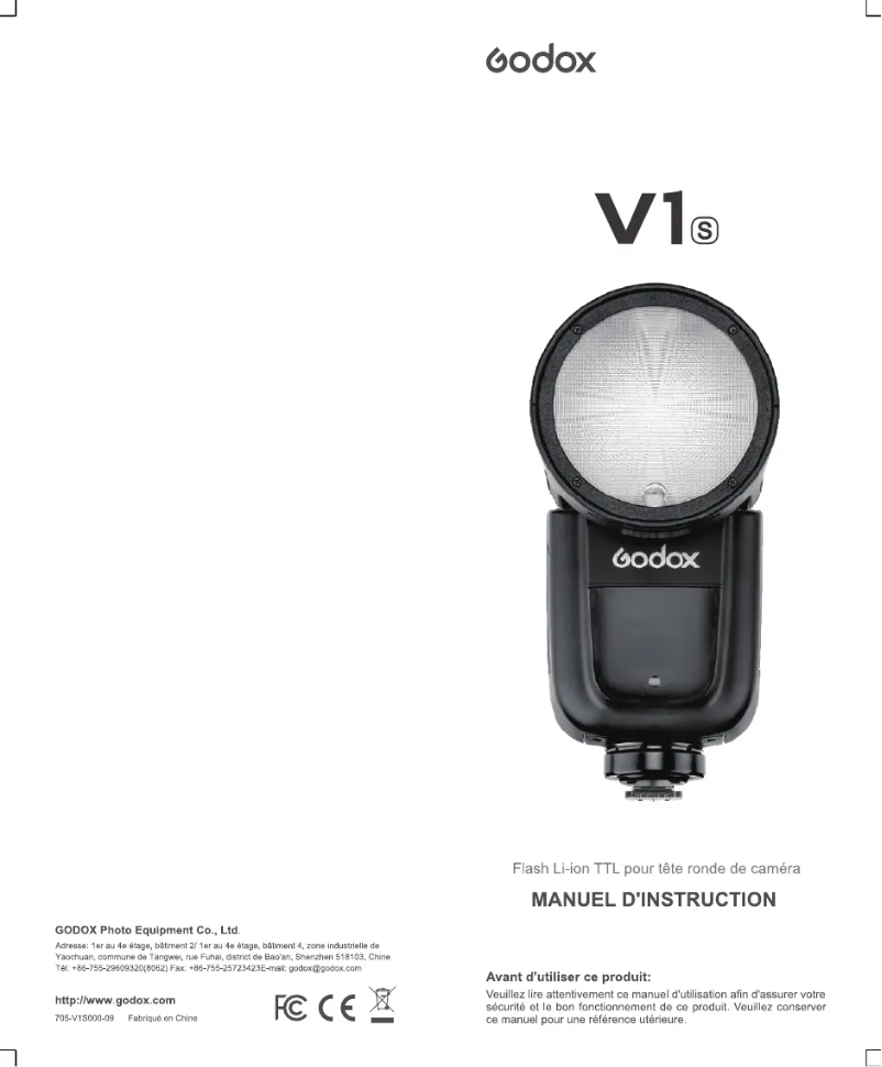 Image de la première page du manuel de l'appareil V1