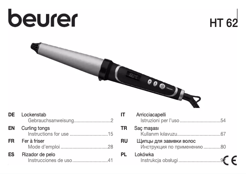 Page n°1 - Mode d'emploi Beurer HT 62