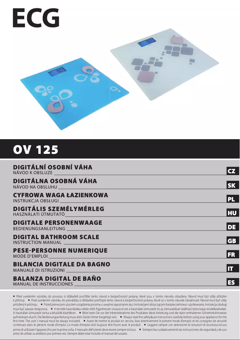 Page 1 de la notice Manuel utilisateur ECG OV 125