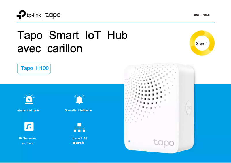 Page 1 de la notice Manuel utilisateur TP-Link Tapo H100