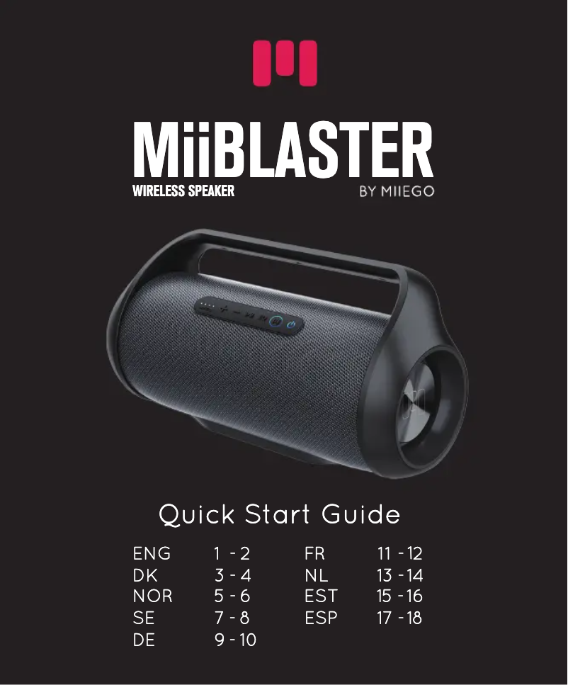 Image de la première page du manuel de l'appareil MiiBLASTER