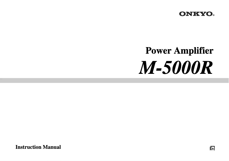 Page n°1 - Manuel utilisateur Onkyo M-5000R