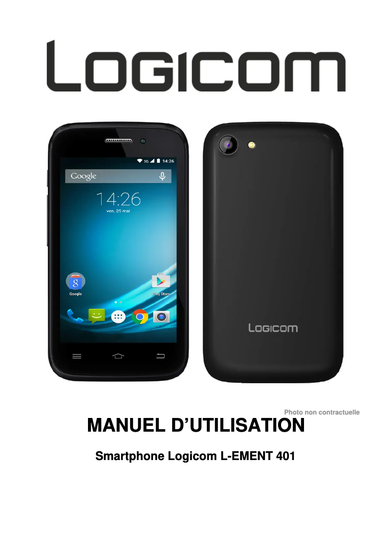 Page 1 de la notice Manuel utilisateur Logicom L-ement 401