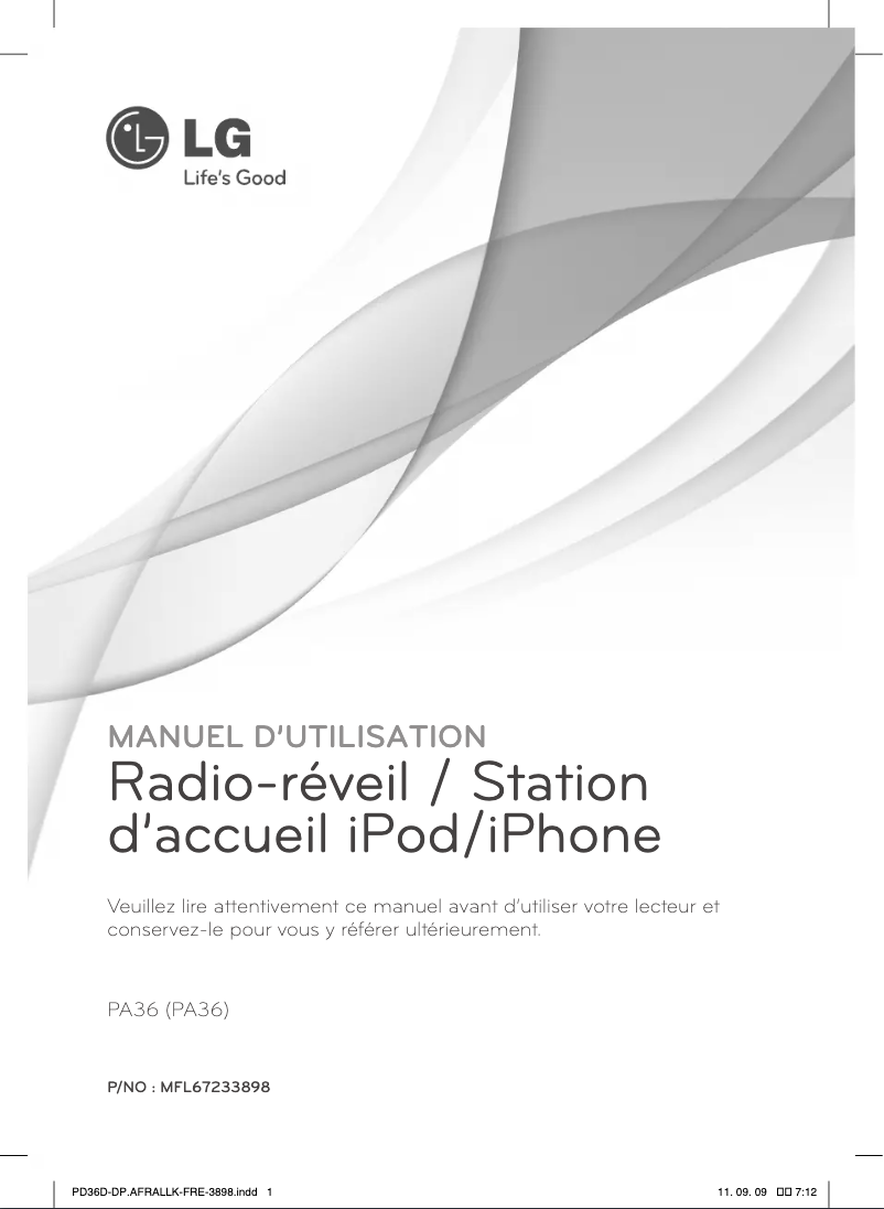 Image de la première page du manuel de l'appareil PA36
