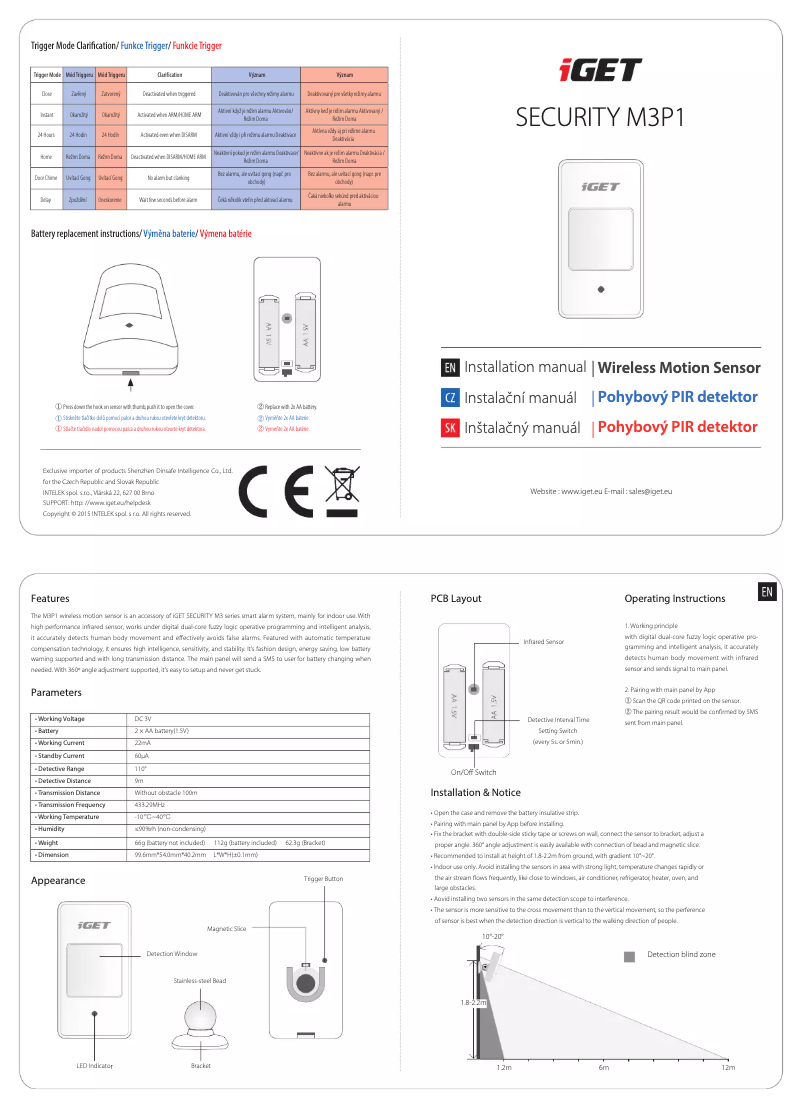 Page 1 de la notice Manuel utilisateur iGET SMART Security M3P1
