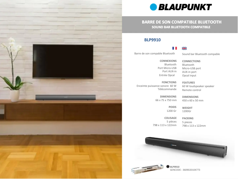 Page n°1 - Manuel utilisateur Blaupunkt BLP9910