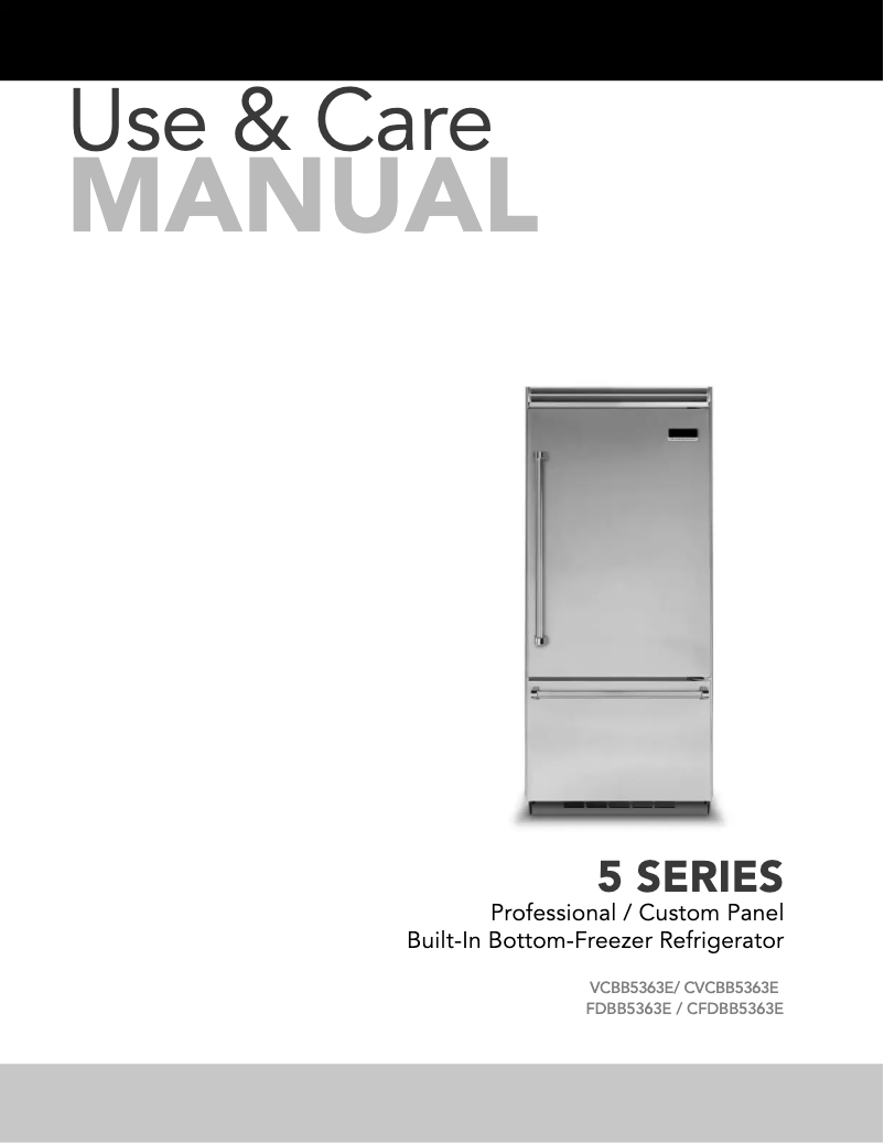 Page 1 of the manual Use and Maintenance Manual Viking VCBB5363ERSB