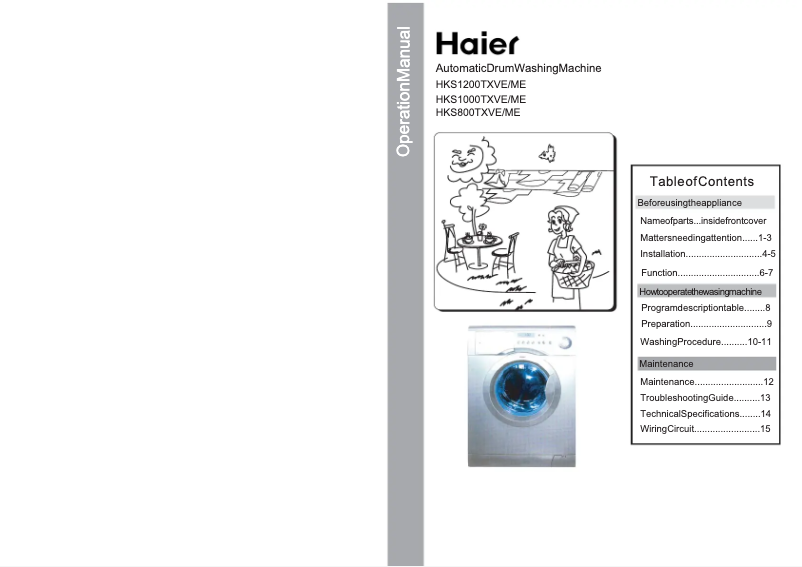 Image de la première page du manuel de l'appareil HKS1000TXVE