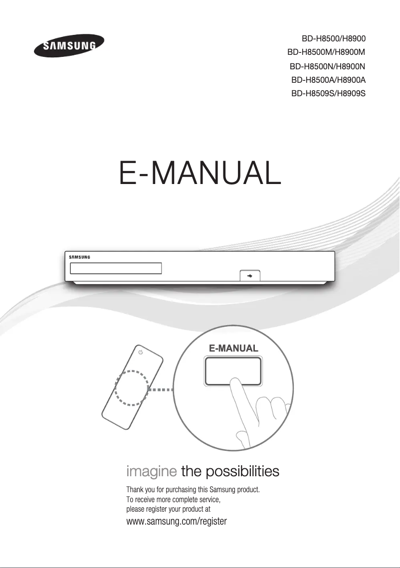 Page 1 de la notice Manuel utilisateur Samsung BD-H8900A