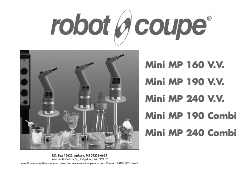 Page n°1 - Manuel utilisateur Robot Coupe Mini MP 160 V.V.