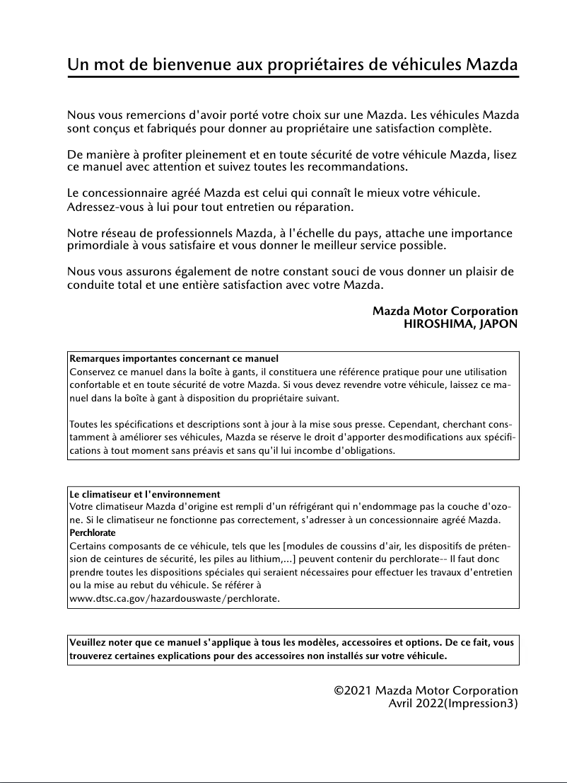 Image de la première page du manuel de l'appareil CX-50 (2023)