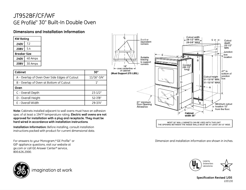 Imagen de la primera página del manual del dispositivo JT952BFBB