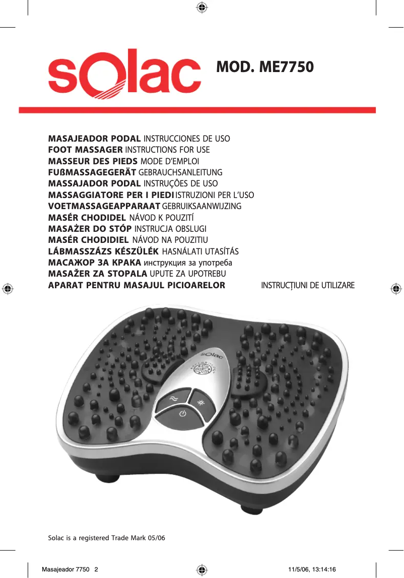 Image de la première page du manuel de l'appareil ME7750