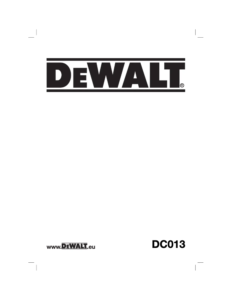 Página 1 del manual Manual de usuario DeWalt DC013