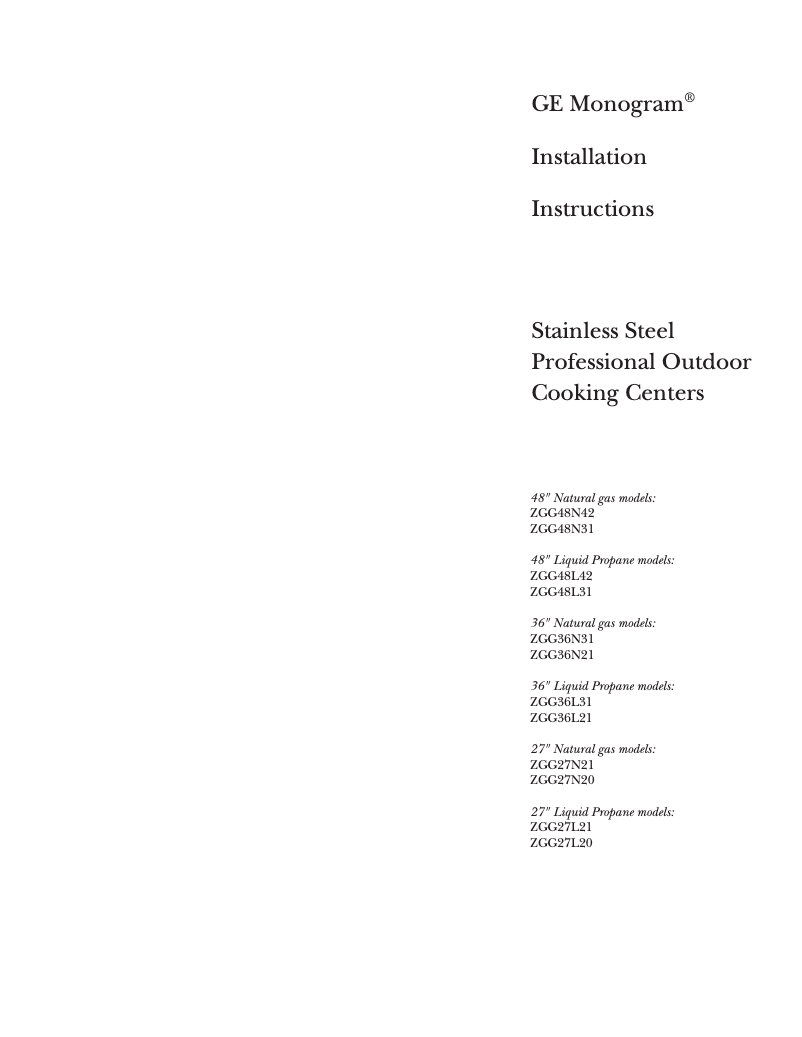 Imagen de la primera página del manual del dispositivo ZGG27N20CSS