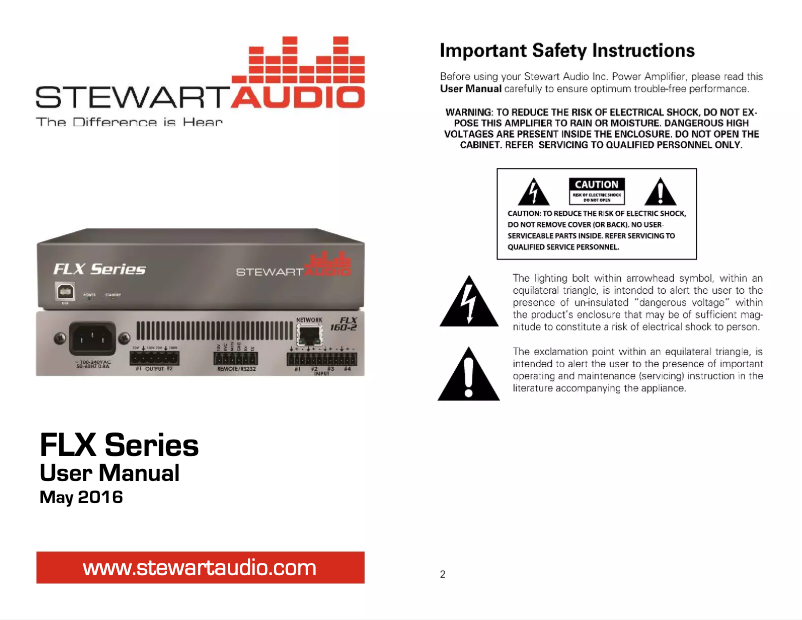 Page 1 de la notice Manuel utilisateur Stewart FLX320-1
