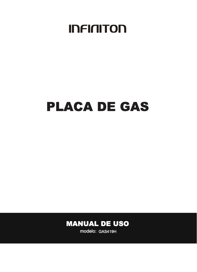 Page n°1 - Manuel utilisateur Infiniton GAS419H