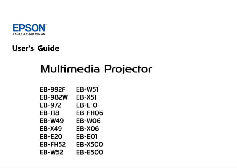 Page 1 de la notice Manuel utilisateur Epson EB-W52