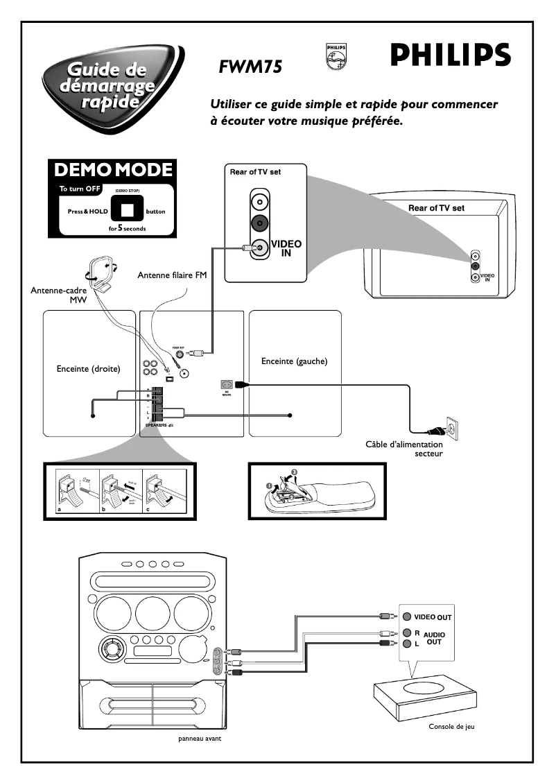 Page n°1 - Guide de démarrage rapide Philips FWM75