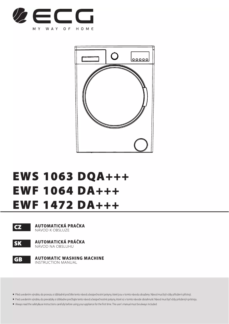 Page 1 de la notice Mode d'emploi ECG EWF 1064 DA+++