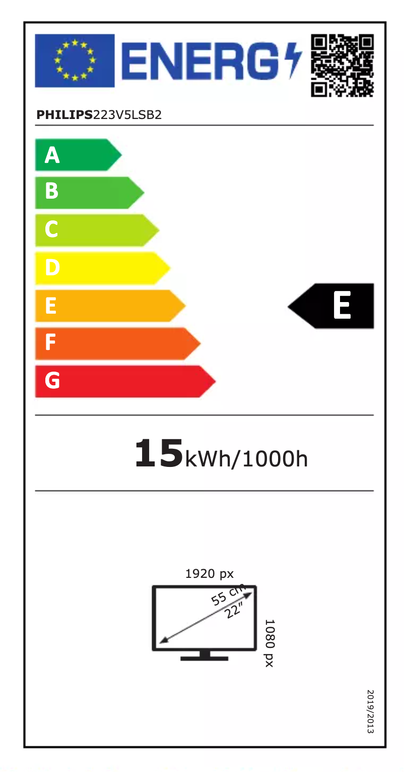 Página 1 del manual Etiqueta energética Philips 223V5LSB2