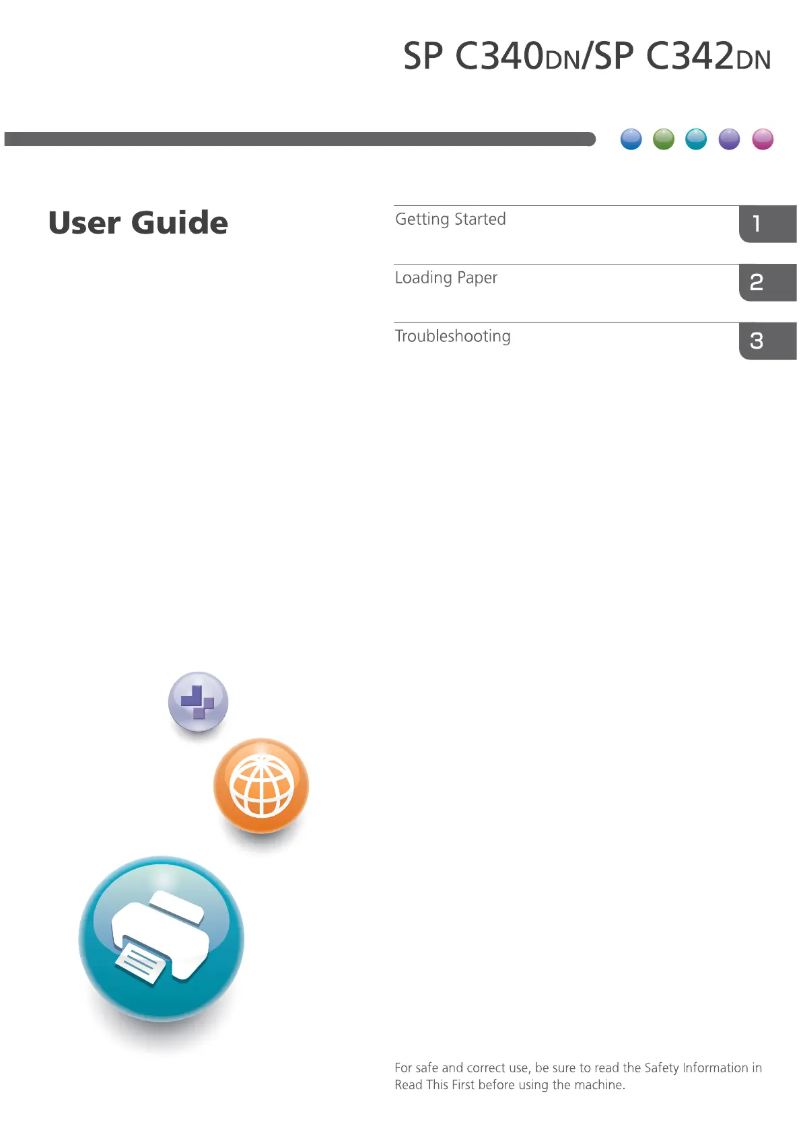 Page 1 de la notice Manuel utilisateur Ricoh SP C340DN