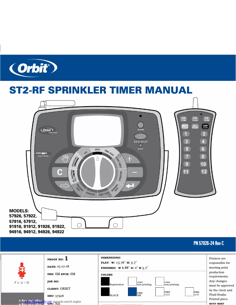 Page n°1 - Manuel utilisateur Orbit 91912