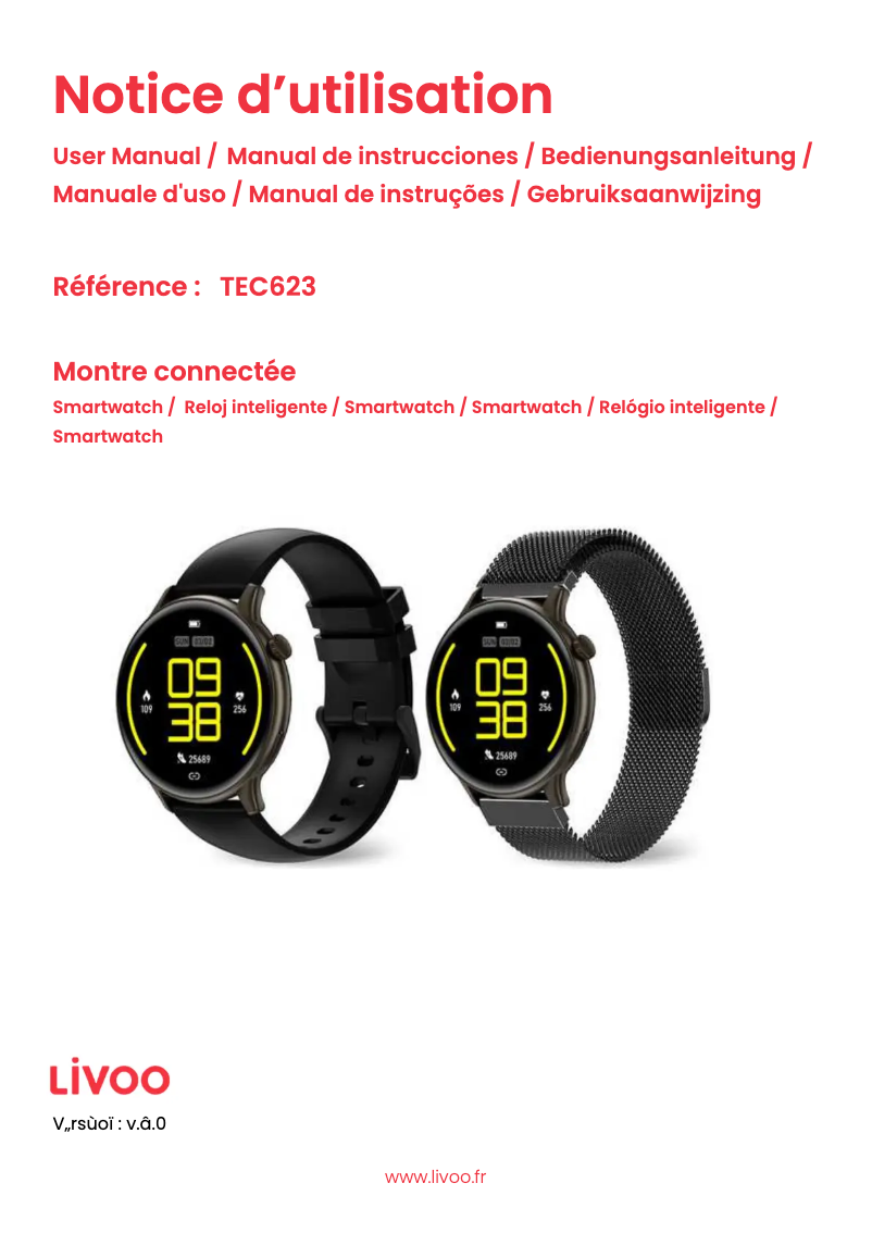 Page 1 de la notice Manuel utilisateur Livoo TEC623