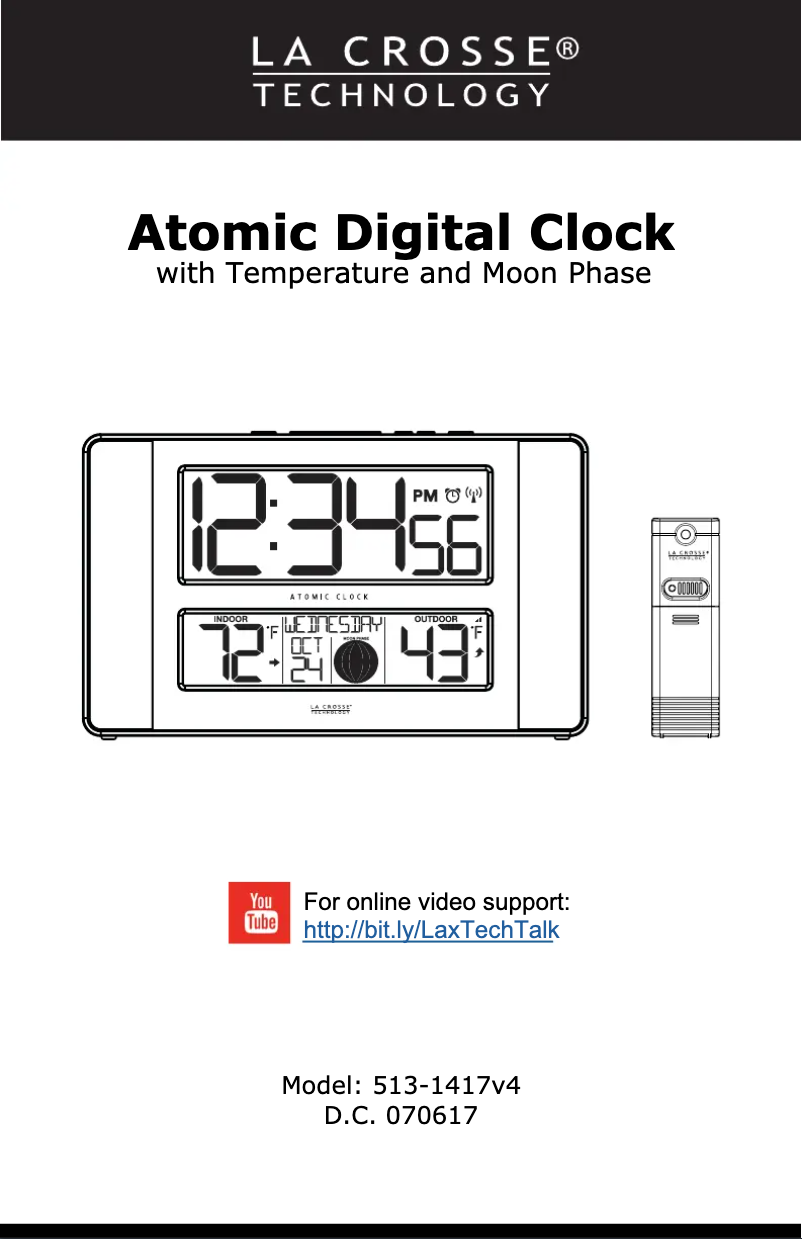 Page n°1 - Manuel utilisateur La Crosse Technology 513-1417V4