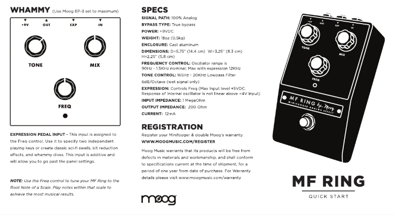 Page 1 de la notice Manuel utilisateur Moog Minifooger MF Ring
