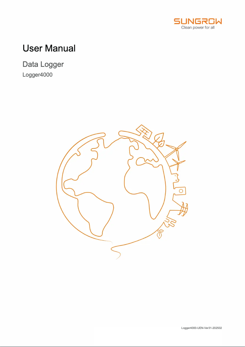 Page n°1 - Manuel utilisateur Sungrow Logger4000