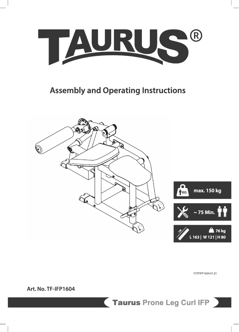 Image de la première page du manuel de l'appareil Prone Leg Curl IFP