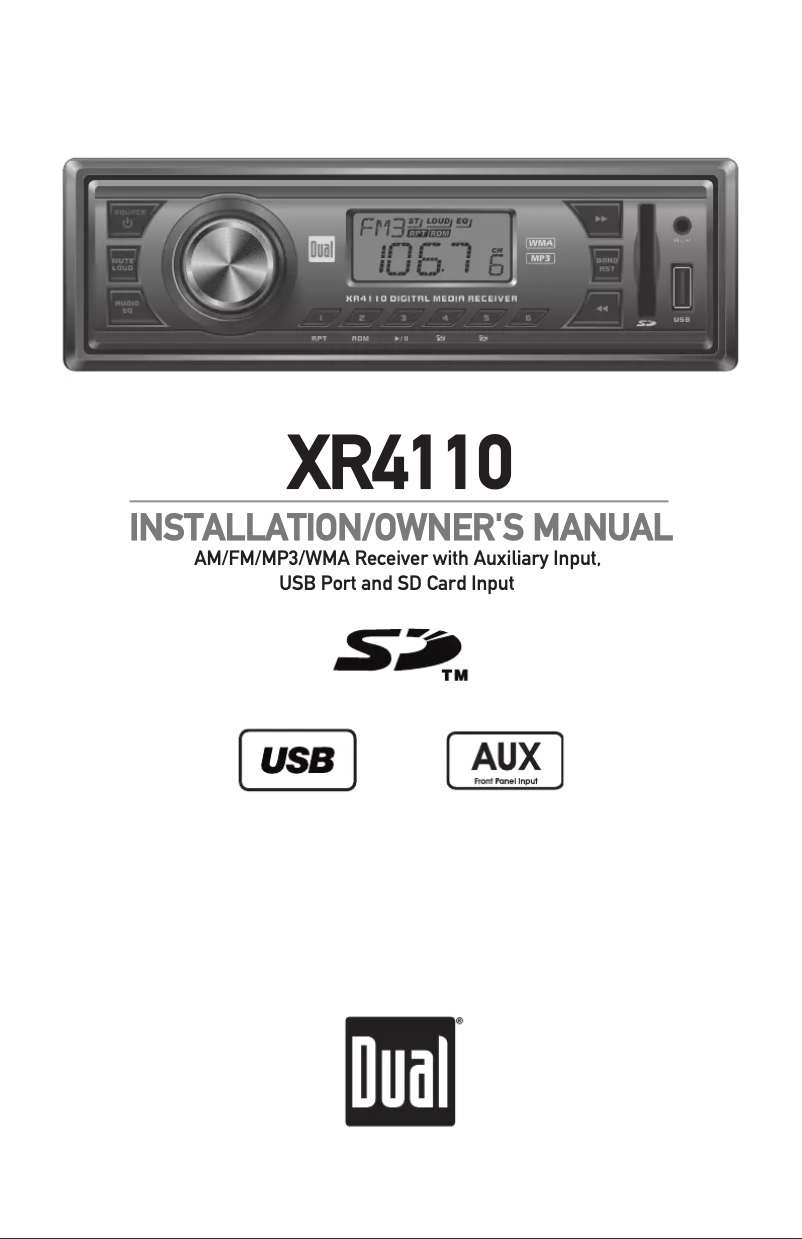 Image de la première page du manuel de l'appareil XR4110
