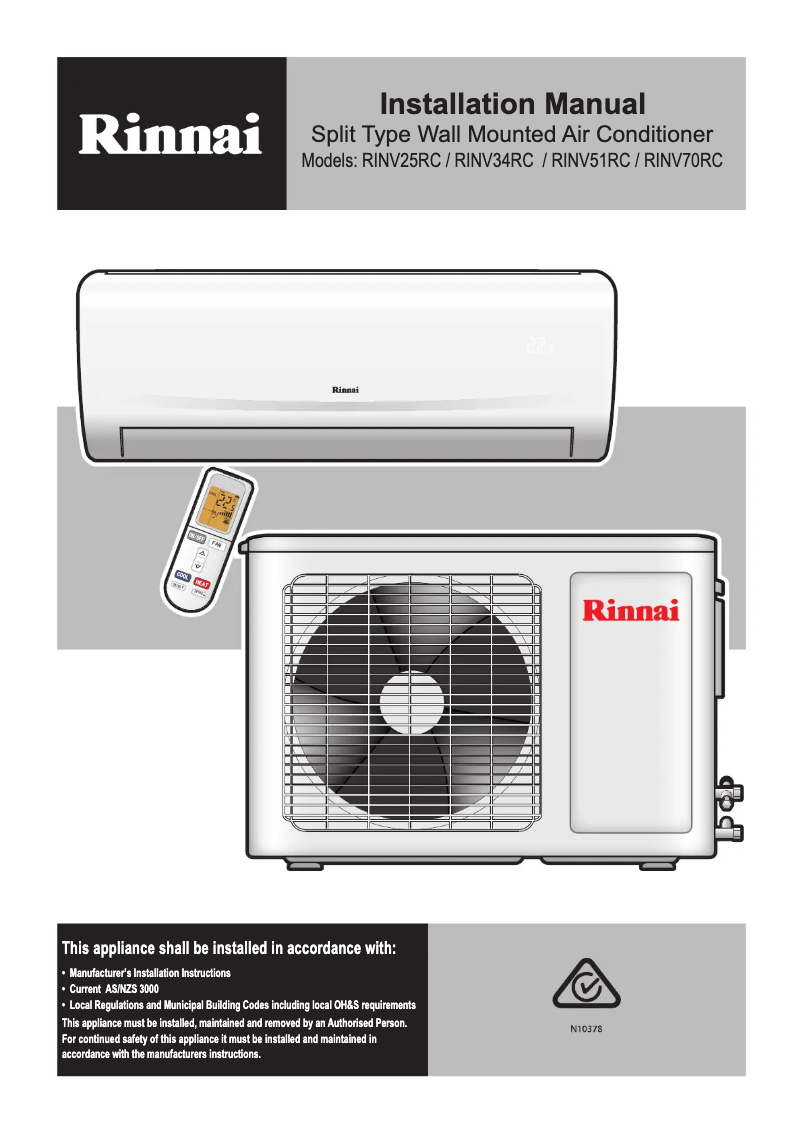 Page n°1 - Instructions / montage Rinnai RINV51RC