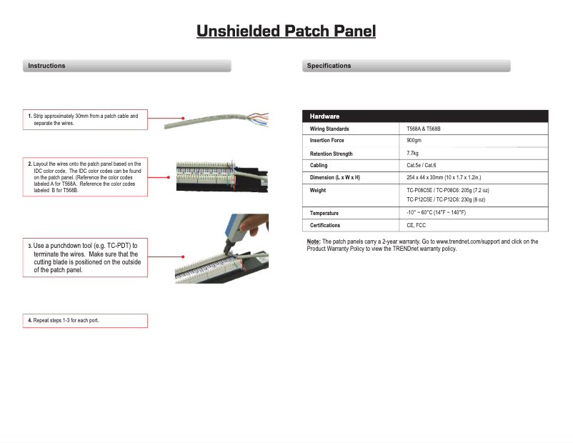 Page n°1 - Manuel utilisateur TRENDnet TC-P08C5E