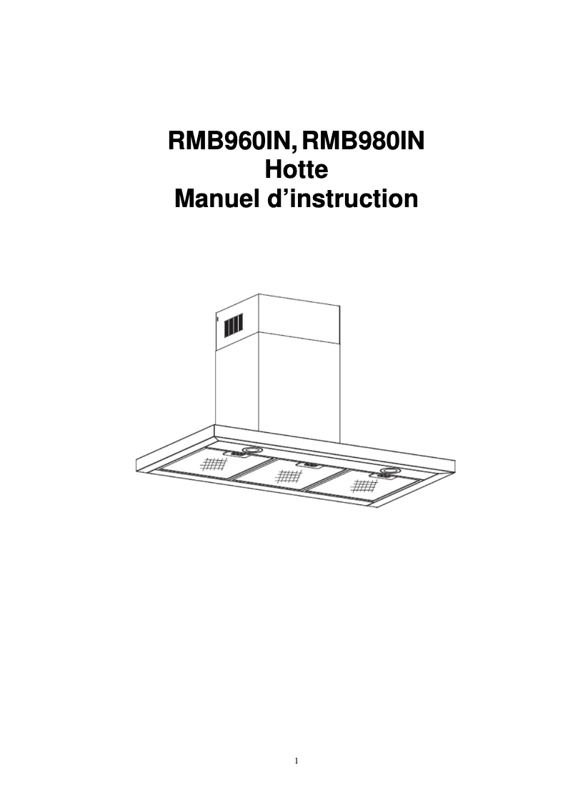 Page 1 de la notice Manuel utilisateur Rosieres RMB 980 IN