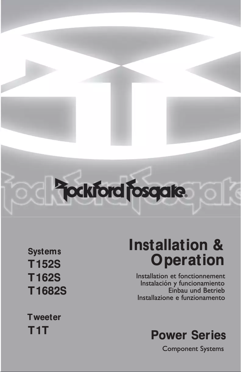 Page 1 de la notice Manuel utilisateur Rockford Fosgate T1682S