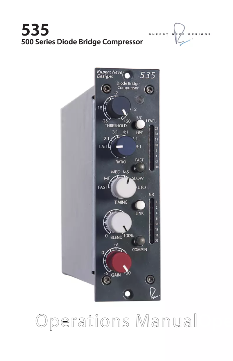 Page 1 de la notice Manuel utilisateur Rupert Neve Designs 535
