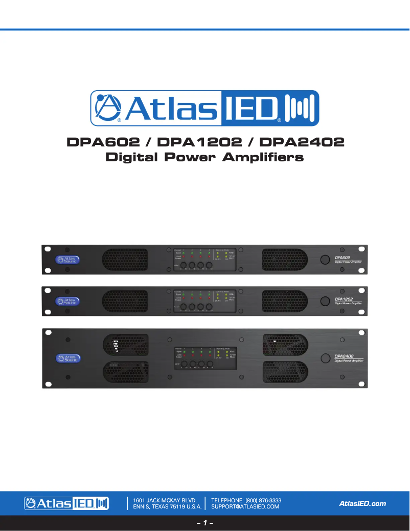 Page n°1 - Manuel utilisateur Atlas Sound DPA602
